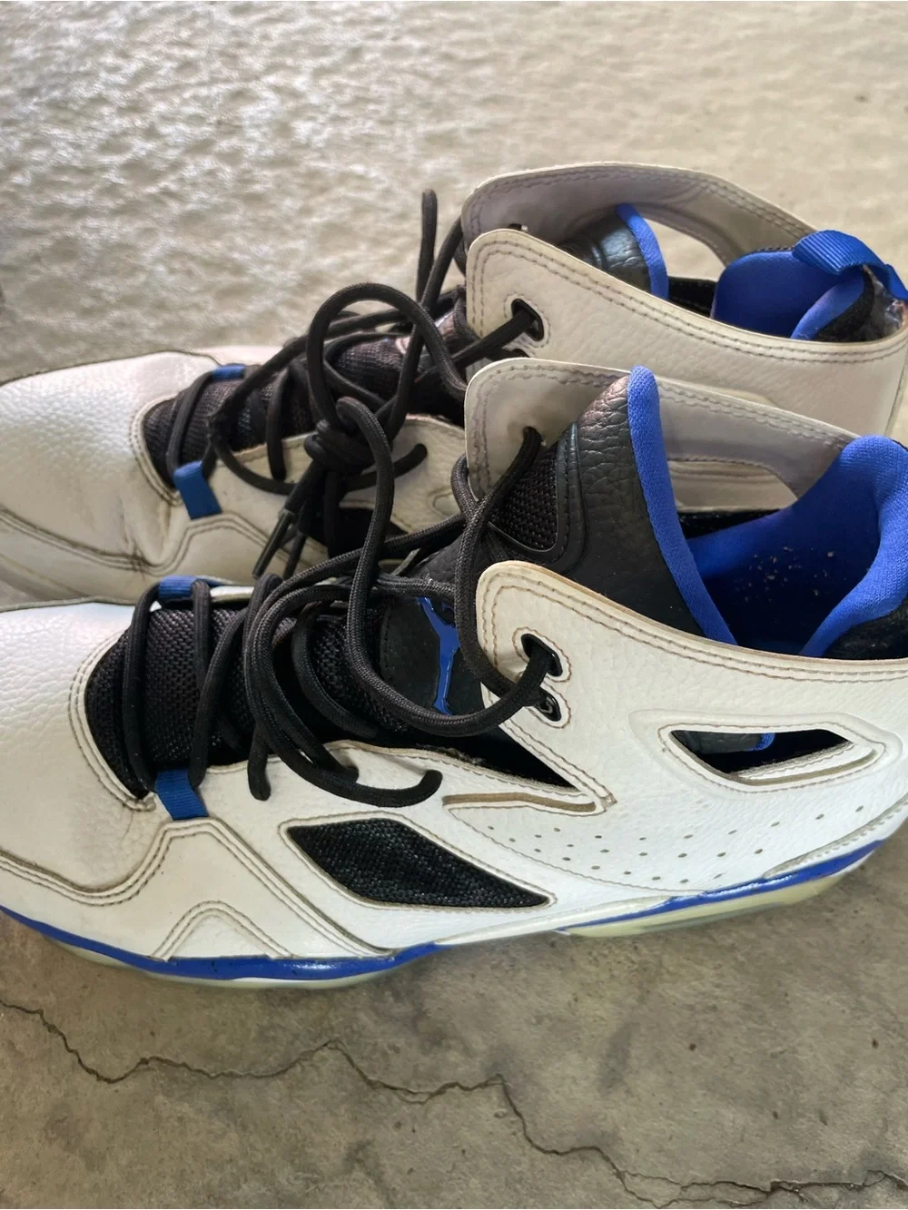 Air Jordan Men's White and Blue High-Top Sneakers